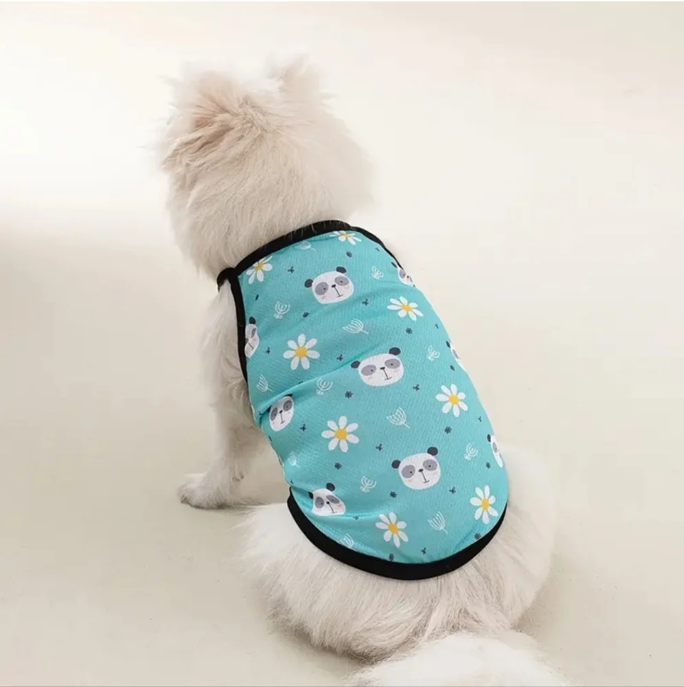 Panda Sunflower Summer Dog Tank NIP For Small Dogs